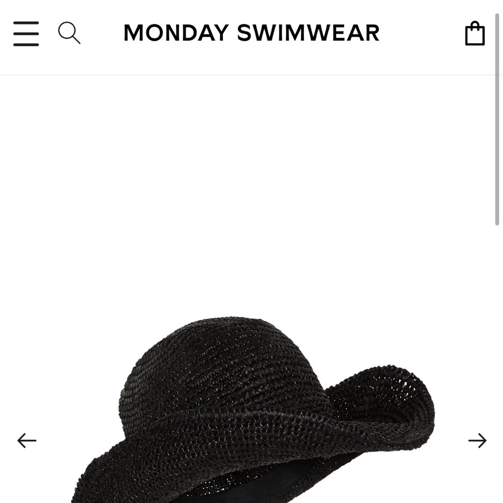 Monday Swimwear Black Raffia Hat - Picture 2 of 6